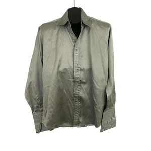 Patroncito Gray Long Sleeve Button Up Shirt Men's LARGE